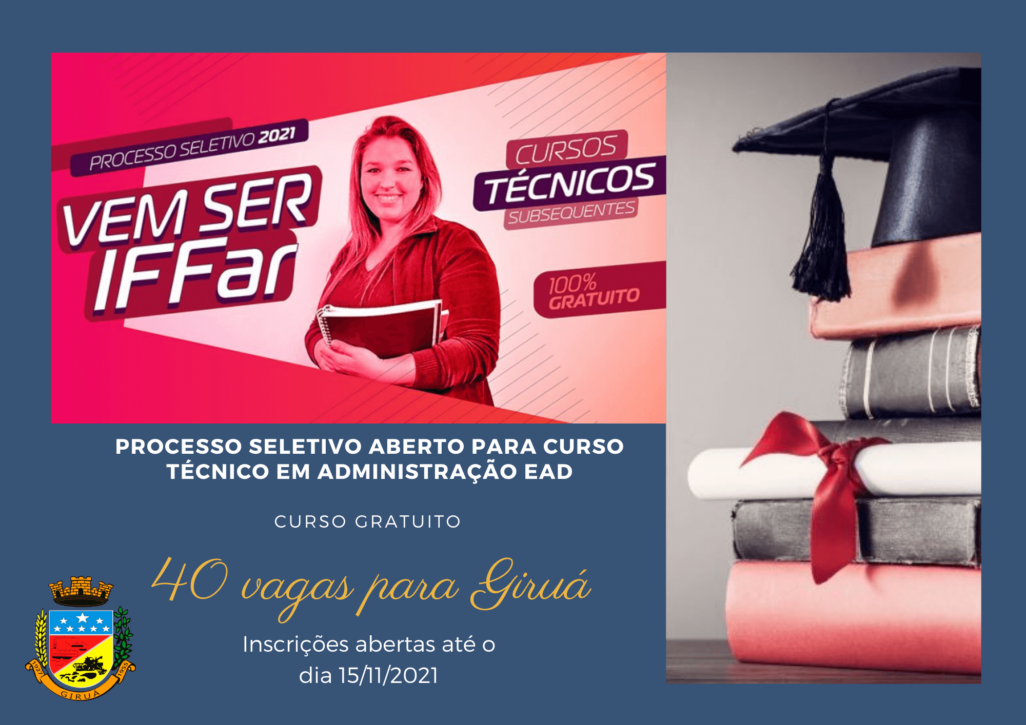 Aberto processo seletivo para Curso Técnico em Administração EAD Instituto Federal Farroupilha Polo Giruá